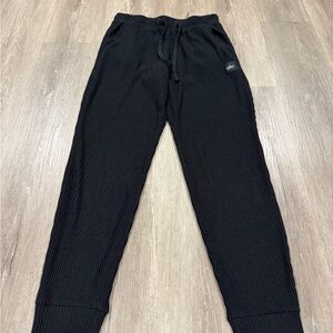 ALO Yoga Black Ribbed Track Pants